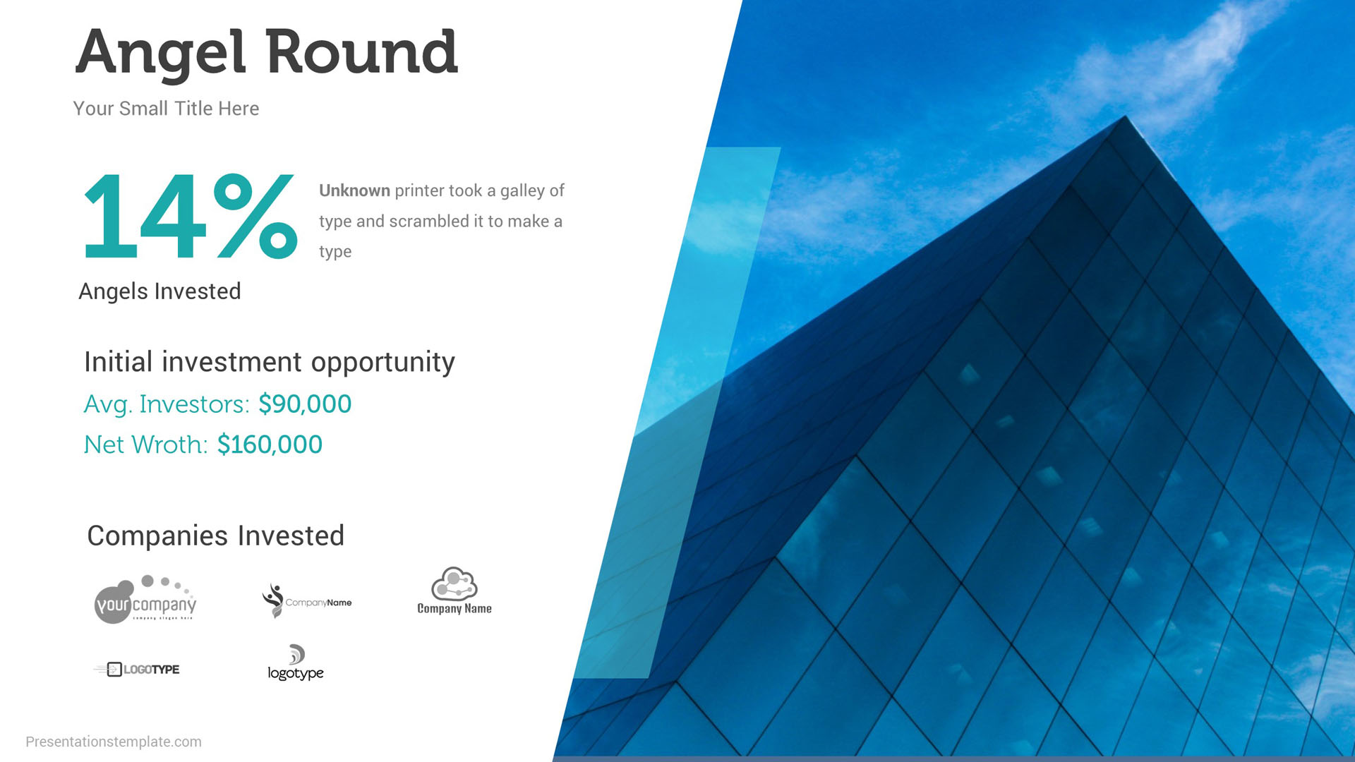Small titles. Project Pitch Slide. Price Slide Pitch Deck